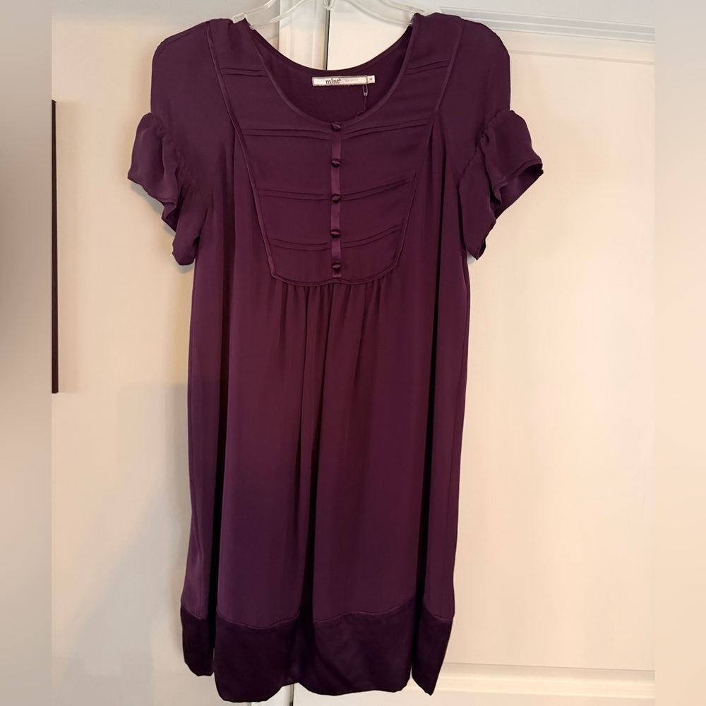 Mint Jodi Arnold Deep Purple Buttoned Dress